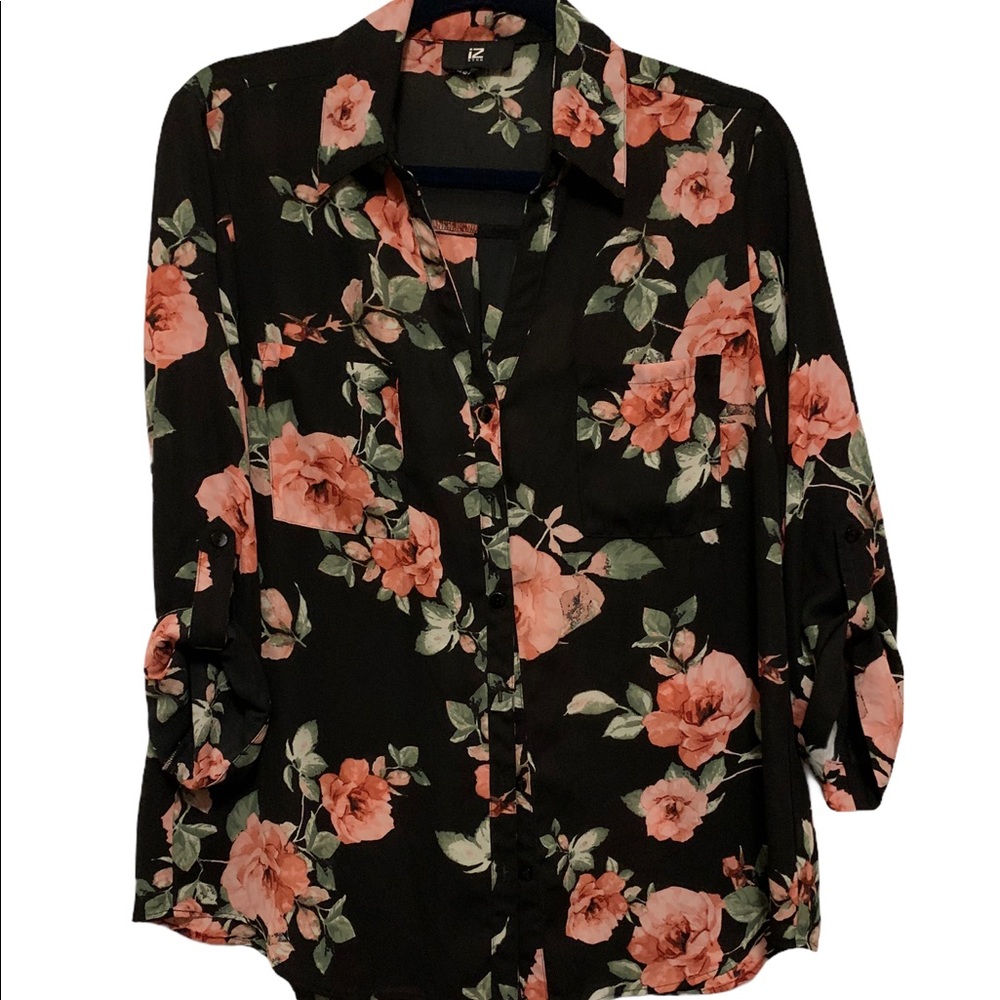 IZ Byer Floral Blouse XL